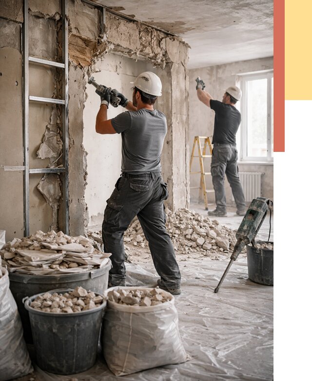 Демонтажные работы в октябрьском от 2796 руб. — услуги и цена под ключ | ОТДЕЛОЧНИК-Ктб