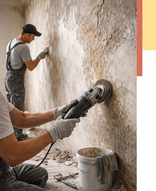 Снятие и удаление краски со стен в октябрьском от 2175 руб. — ОТДЕЛОЧНИК-Ктб