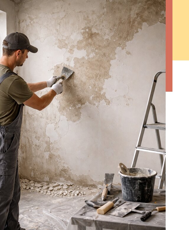 Снятие старой шпаклевки в октябрьском от 1916 руб. — быстро и недорого | ОТДЕЛОЧНИК-Ктб