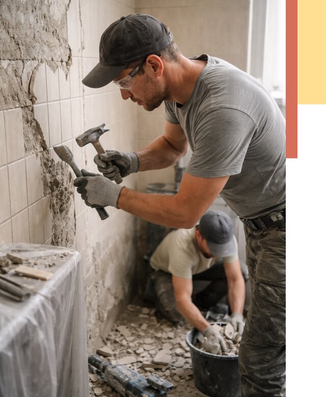 Демонтаж плитки со стен в октябрьском от 880 руб. — быстро и недорого | ОТДЕЛОЧНИК-Ктб