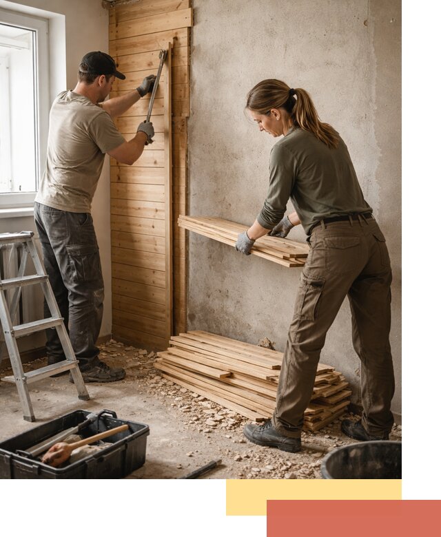 Демонтаж вагонки со стен в октябрьском — профессиональный демонтаж