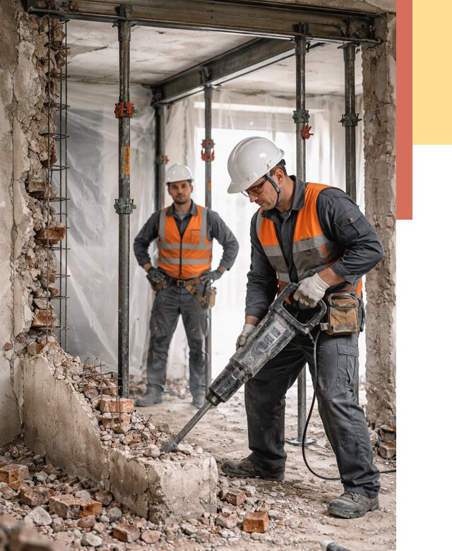 Снос несущих стен в октябрьском от 10616 руб. — демонтаж несущей стены под ключ | ОТДЕЛОЧНИК-Ктб