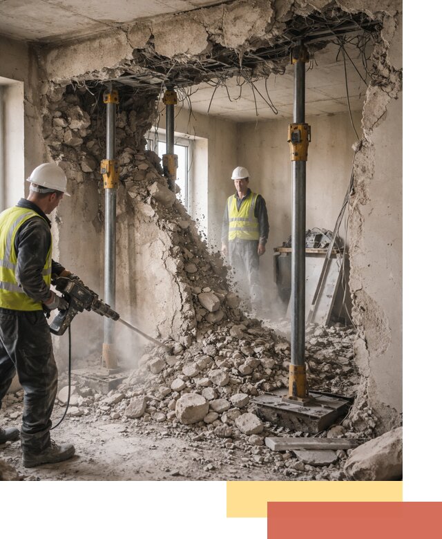 Снос несущих стен в октябрьском с гарантией безопасности и качества