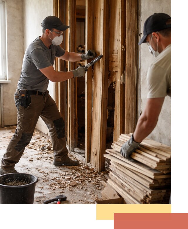 Демонтаж деревянных перегородок в октябрьском быстро и аккуратно