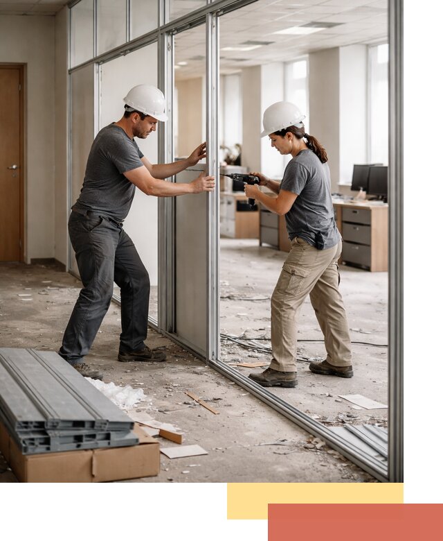 Демонтаж алюминиевых перегородок в октябрьском быстро и аккуратно