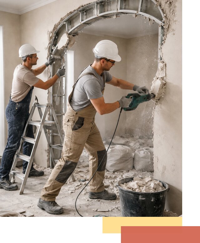 Демонтаж гипсокартонной арки в октябрьском быстро и аккуратно