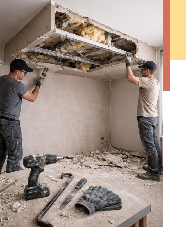 Демонтаж короба из гипсокартона в октябрьском от 1574 руб. — быстро и недорого | ОТДЕЛОЧНИК-Ктб