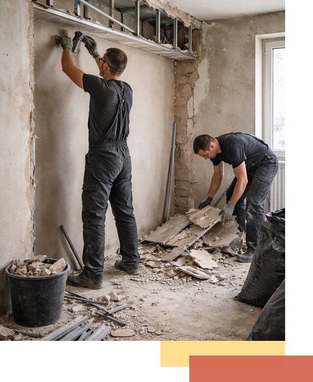 Демонтаж короба из гипсокартона в октябрьском быстро и аккуратно