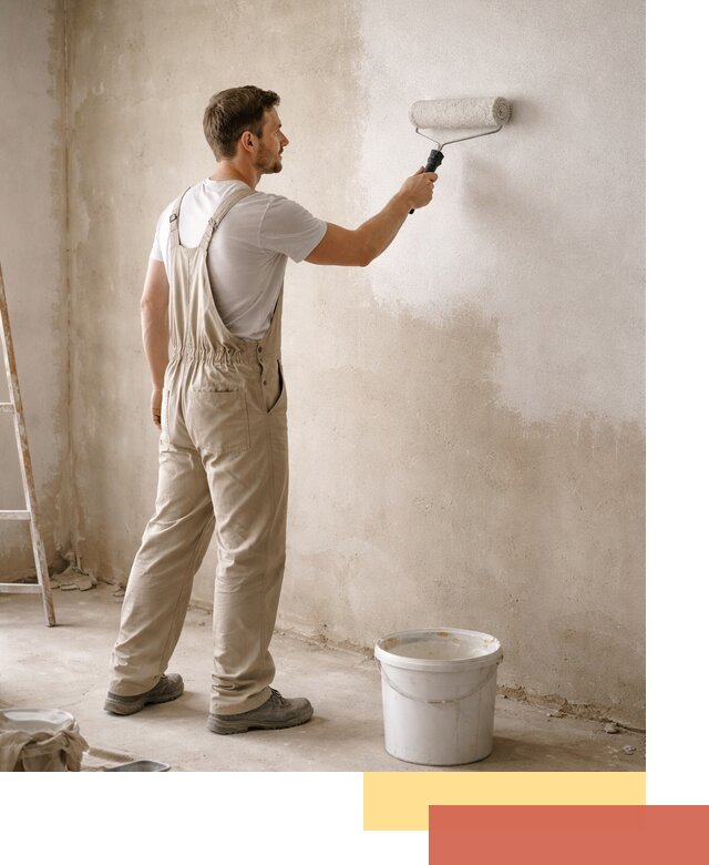 Грунтовка стен под отделку в октябрьском профессиональным раствором