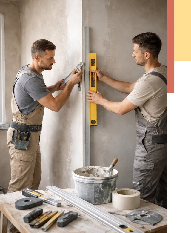 Выведение углов стен в октябрьском от 1916 руб. быстро и недорого | ОТДЕЛОЧНИК-Ктб