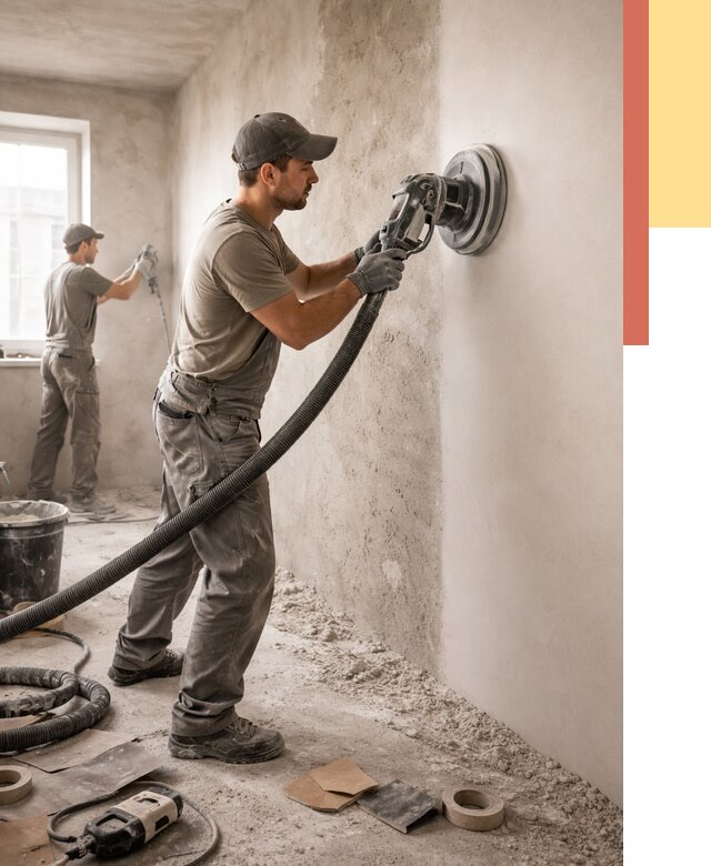 Шлифовка стен в октябрьском от 1243 руб/м2 — быстро и недорого | ОТДЕЛОЧНИК-Ктб