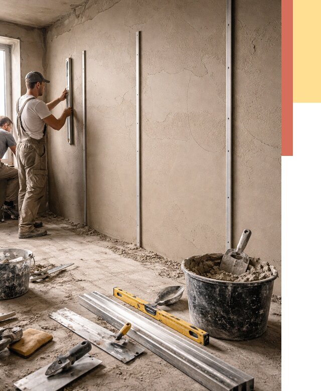 Штукатурка стен по маякам в октябрьском от 5696 руб./м² — выравнивание под ключ | ОТДЕЛОЧНИК-Ктб