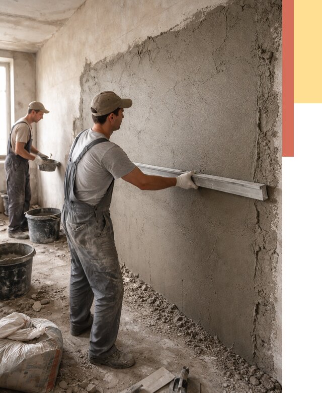 Цементная штукатурка стен в октябрьском от 4661 руб/м2 — быстро и недорого | ОТДЕЛОЧНИК-Ктб