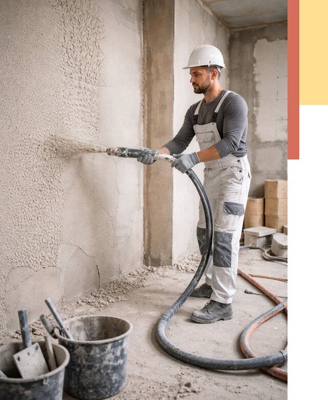 Машинная штукатурка стен в октябрьском под ключ от 6732 руб./м2 | ОТДЕЛОЧНИК-Ктб