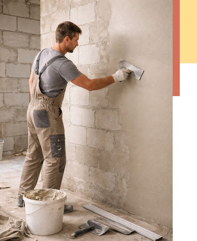 Штукатурка стен из газобетона в октябрьском от 2175 руб./м2 — быстро и недорого | ОТДЕЛОЧНИК-Ктб