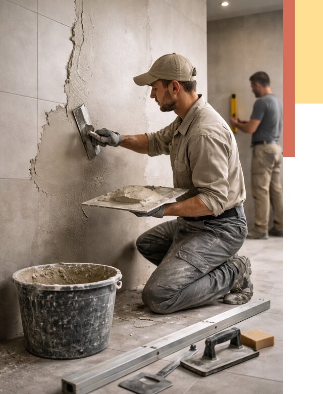 Штукатурка стен в ванной в октябрьском от 4661 руб./м² — выравнивание под ключ | ОТДЕЛОЧНИК-Ктб