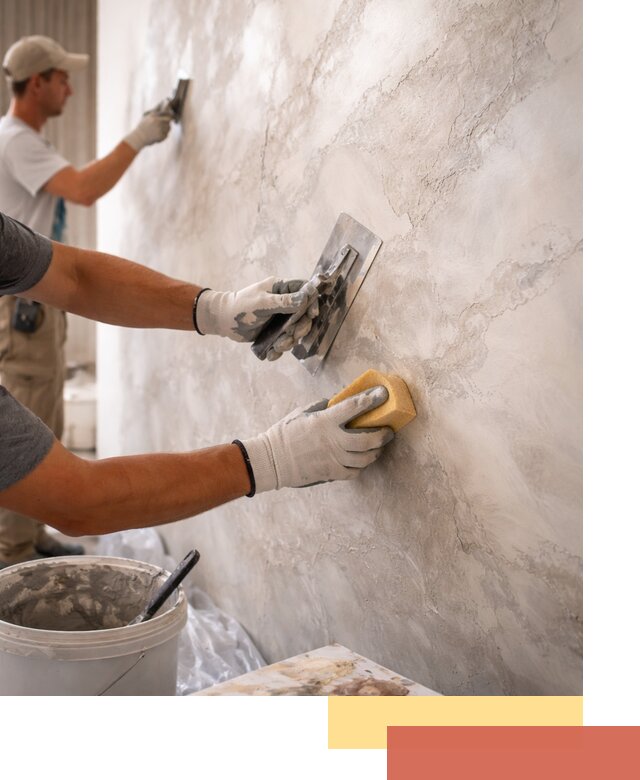 Декоративная штукатурка под мрамор в октябрьском для стен и потолков