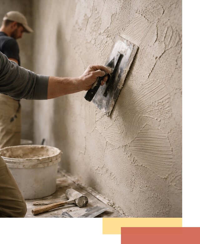 Фактурная штукатурка стен в октябрьском — монтаж, отделка, реставрация