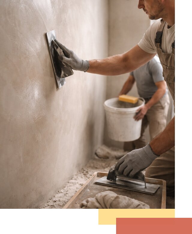 Нанесение марокканской штукатурки таделакт в октябрьском