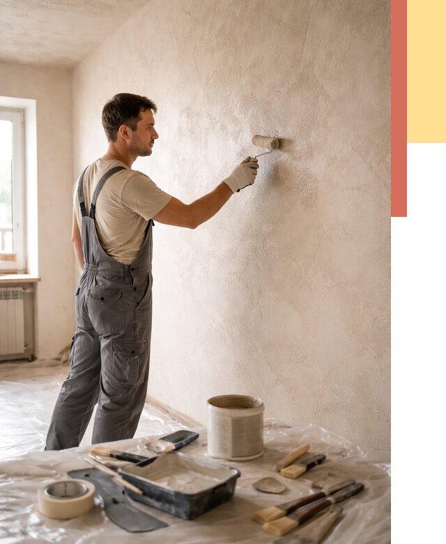 Нанесение лессирующей краски по декоративке в октябрьском от 1812 руб. | ОТДЕЛОЧНИК-Ктб