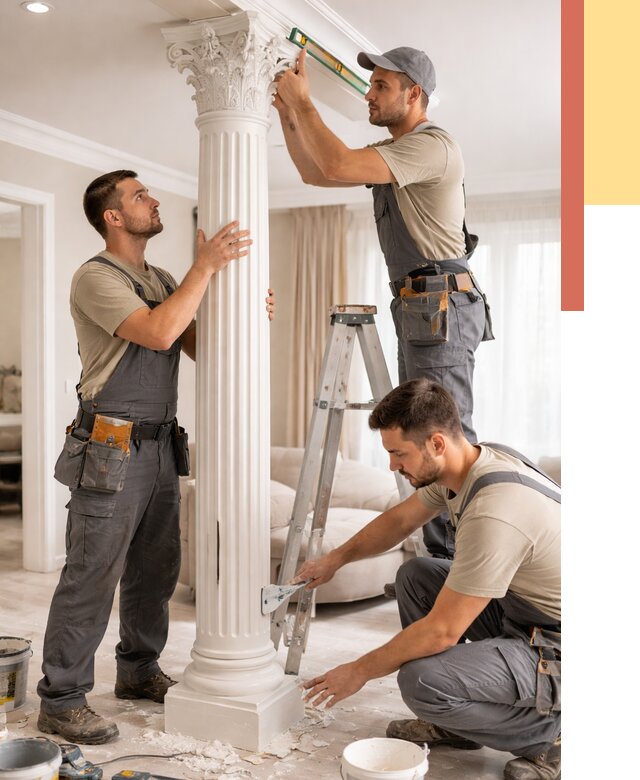 Установка декоративных колонн в октябрьском от 12428 руб. под ключ | ОТДЕЛОЧНИК-Ктб