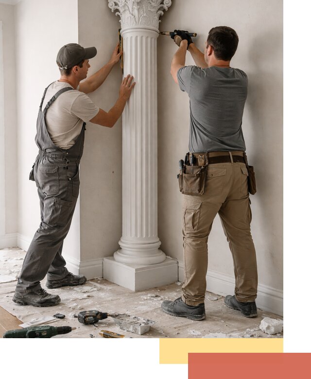 Установка декоративных колонн в октябрьском под ключ