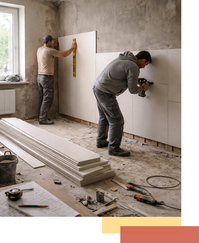 Монтаж ПВХ панелей на стены в октябрьском качественно и быстро