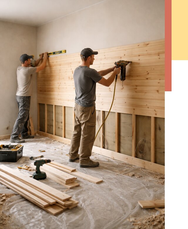 Монтаж деревянной вагонки на стены в октябрьском от 7768 руб. | Услуги монтажа вагонки | ОТДЕЛОЧНИК-Ктб