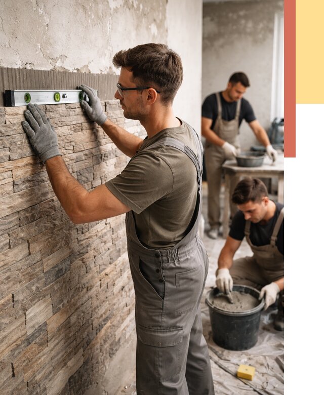 Монтаж искусственного камня в октябрьском от 4661 руб. под ключ | ОТДЕЛОЧНИК-Ктб