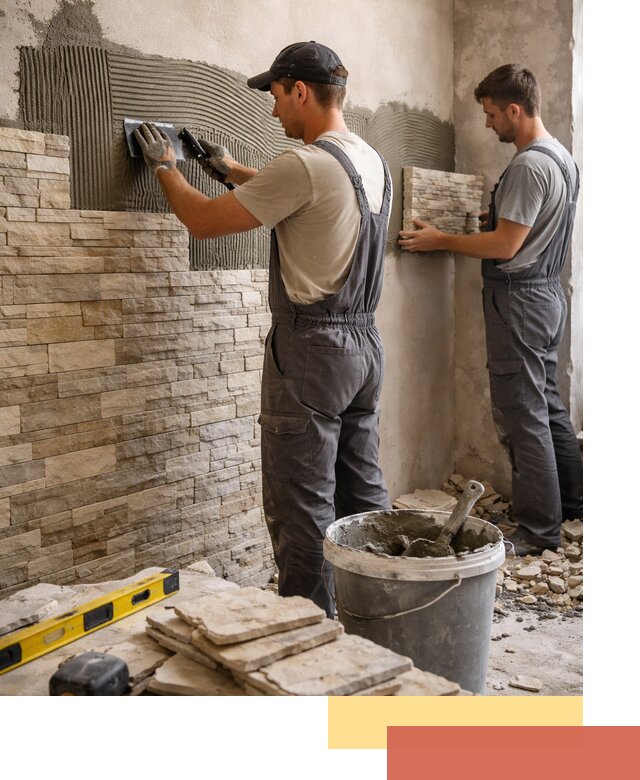 Монтаж искусственного камня в октябрьском — облицовка стен и фасадов