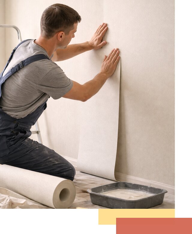 Поклейка флизелиновых обоев в октябрьском качественно и быстро