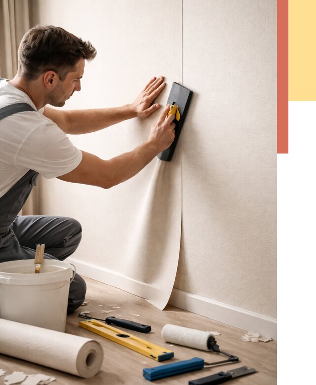 Поклейка виниловых обоев в октябрьском от 4661 руб. | Быстро и недорого — ОТДЕЛОЧНИК-Ктб