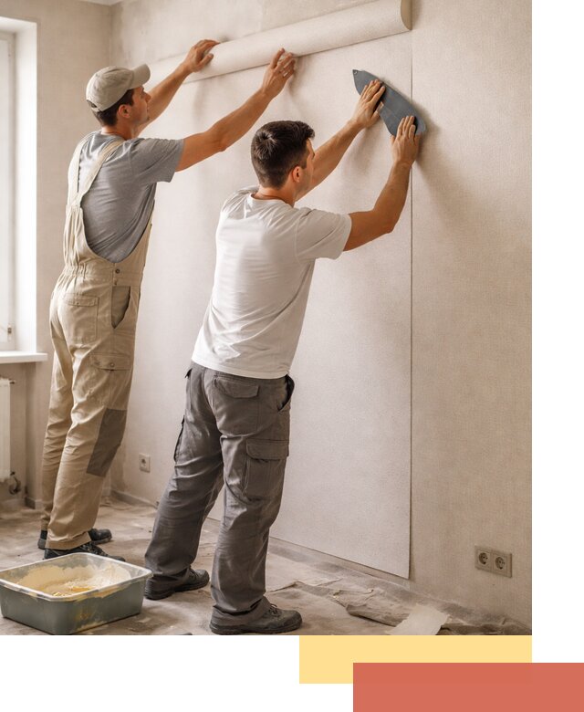 Поклейка виниловых обоев в октябрьском профессионально и качественно