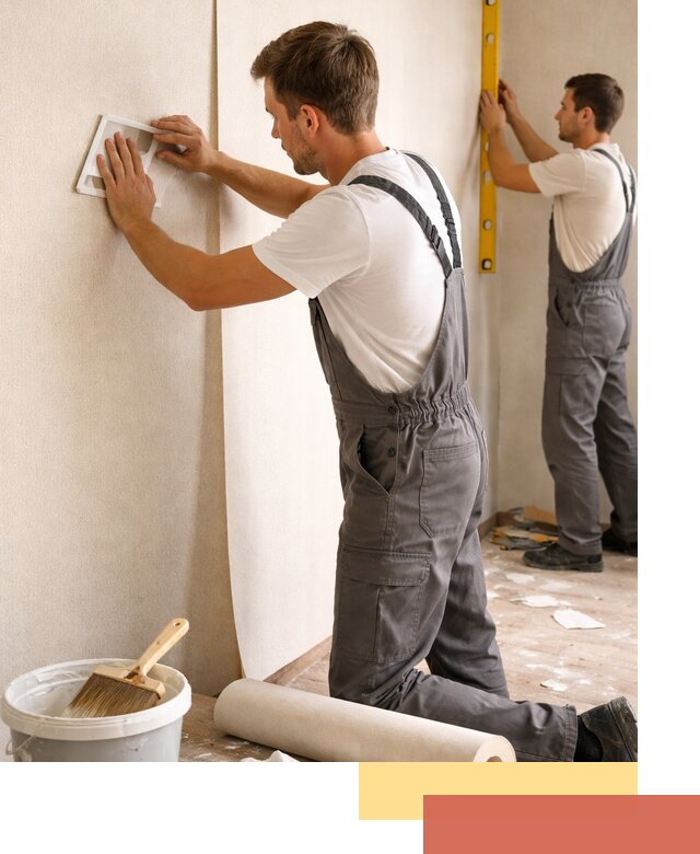 Поклейка бумажных обоев в октябрьском качественно и недорого