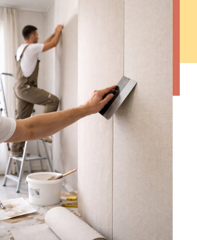 Поклейка текстильных обоев в октябрьском от 4661 руб. под ключ | ОТДЕЛОЧНИК-Ктб