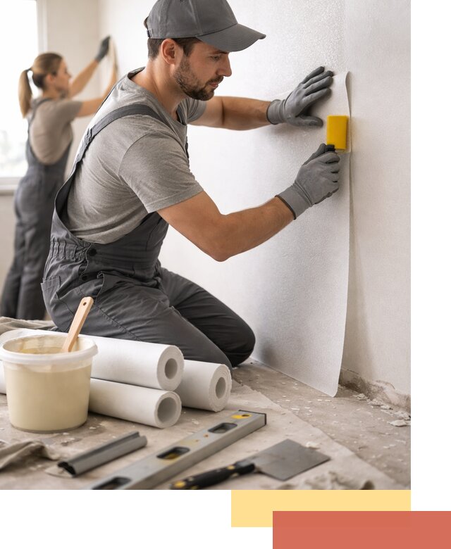 Поклейка стеклообоев профессионально в октябрьском