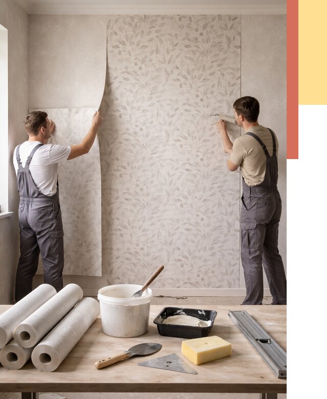 Поклейка обоев с подбором рисунка в октябрьском от 3625 руб. | ОТДЕЛОЧНИК-Ктб - быстро и недорого