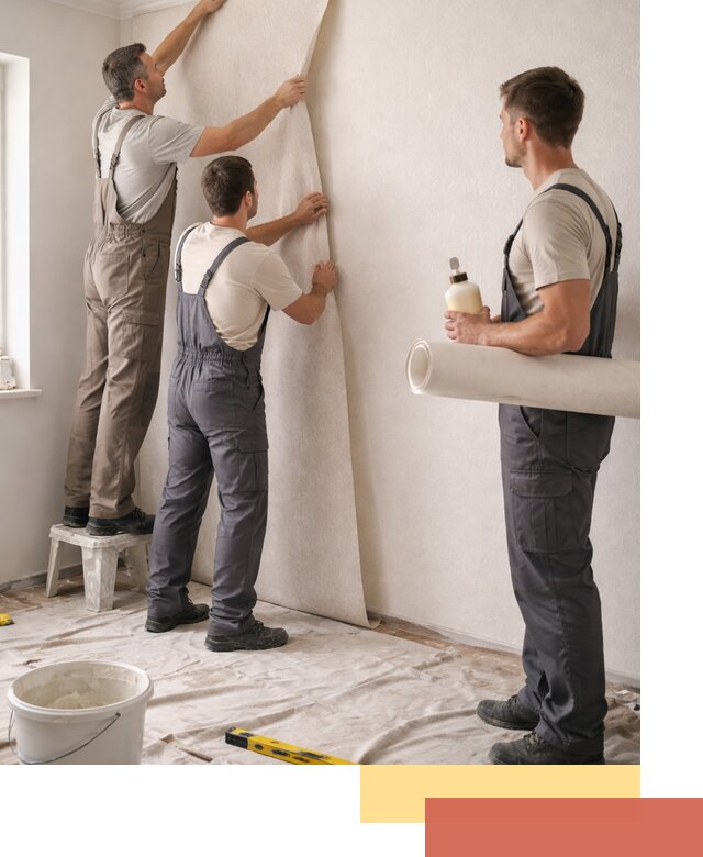 Оклейка стен обоями в октябрьском — качественно и профессионально