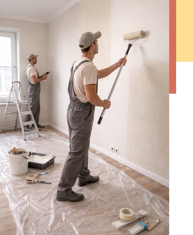 Покраска стен акриловой краской в октябрьском от 3625 руб./м² — быстро и недорого | ОТДЕЛОЧНИК-Ктб