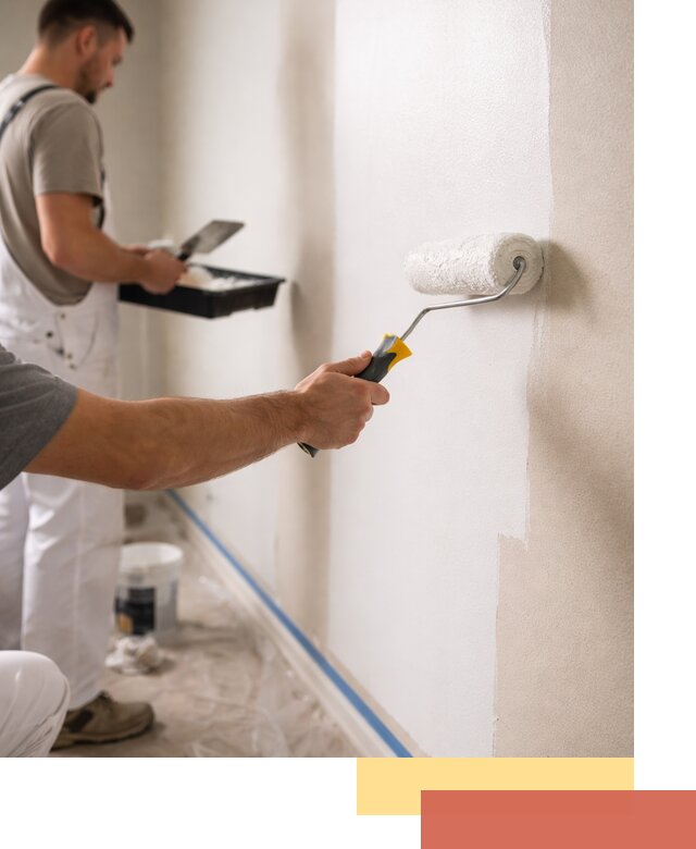 Покраска стен акриловой краской профессионально в октябрьском