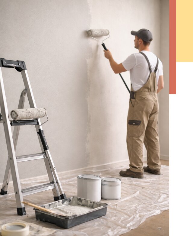 Покраска стен латексной краской в октябрьском от 4661 руб. за м2 | ОТДЕЛОЧНИК-Ктб