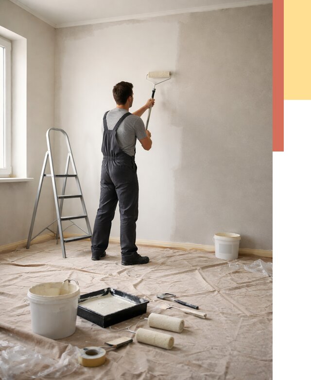 Покраска стен моющейся краской в октябрьском от 362 руб./м² — быстро и недорого | ОТДЕЛОЧНИК-Ктб