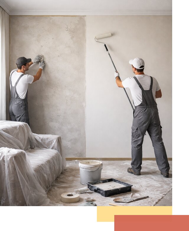 Покраска стен антивандальной краской в октябрьском