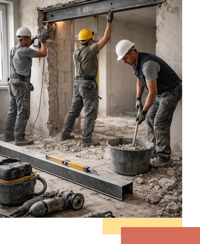 Создание проемов в стенах и несущих конструкциях в октябрьском