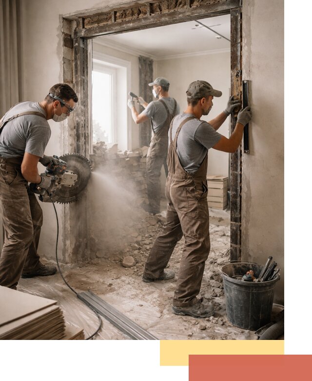 Расширение дверного проема под установку новой двери в октябрьском