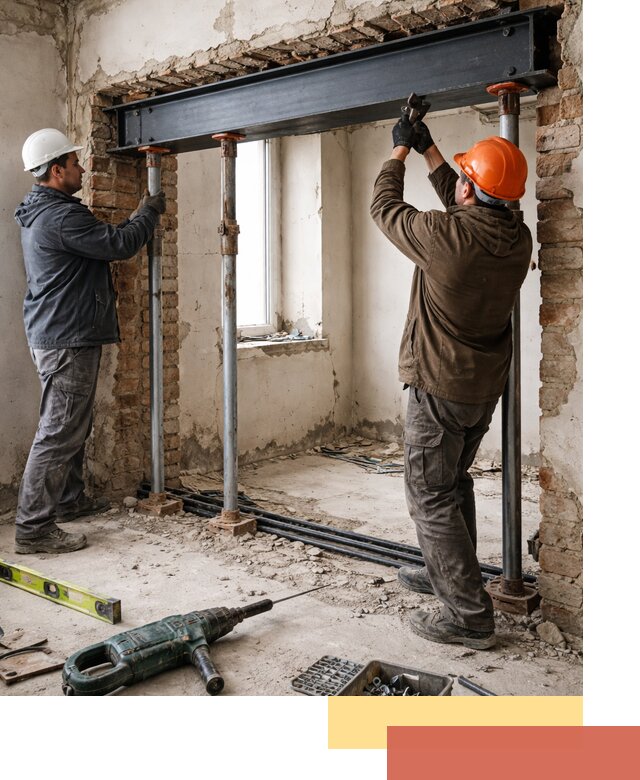 Усиление проема в стене в октябрьском для расширения и безопасности