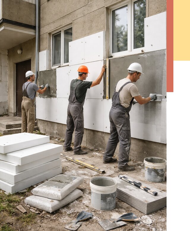 Утепление стен пенопластом в октябрьском от 1812 руб. — недорого и под ключ | ОТДЕЛОЧНИК-Ктб