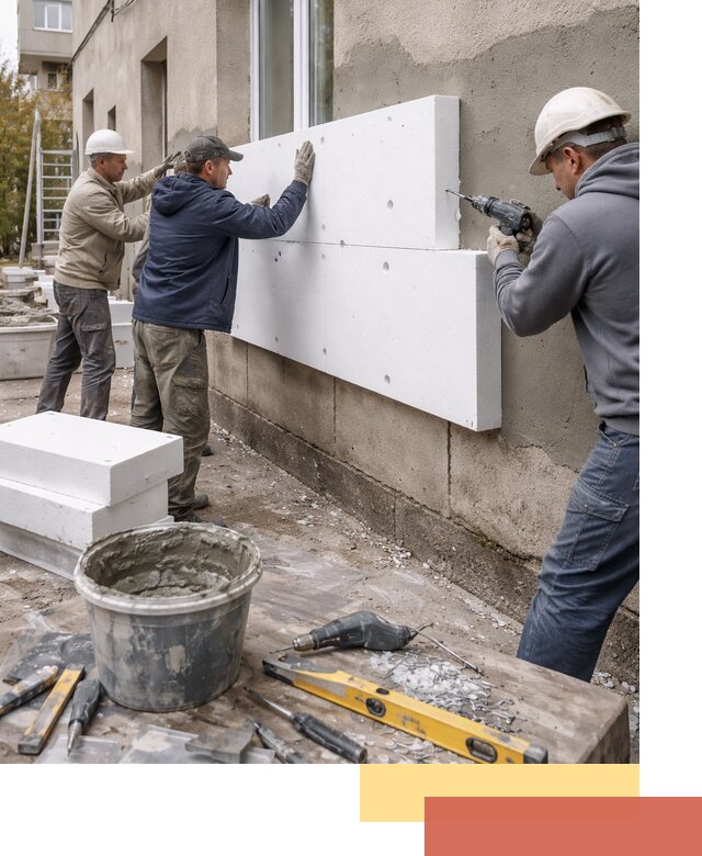 Утепление наружных стен пенопластом в октябрьском