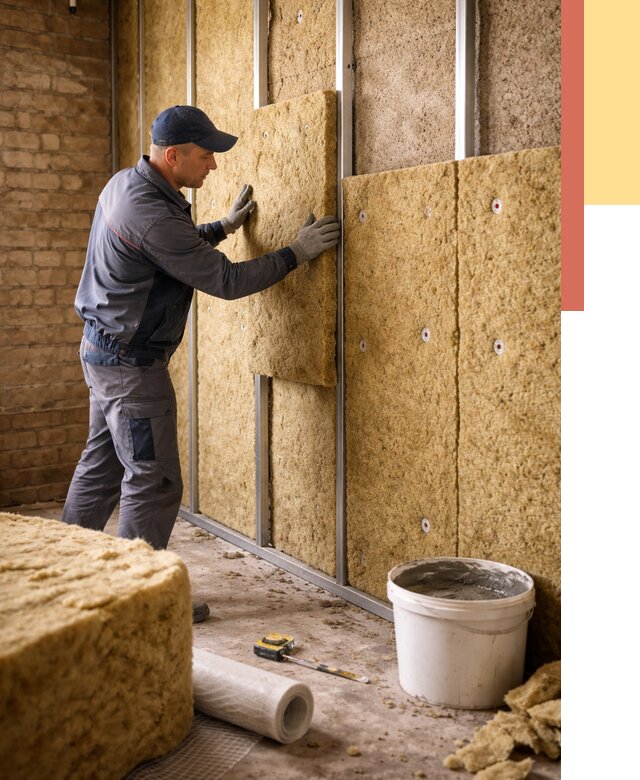 Утепление стен минватой в октябрьском от 1398 руб./м2 — недорого и быстро | ОТДЕЛОЧНИК-Ктб