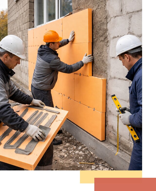 Утепление фасада пеноплексом под ключ в октябрьском